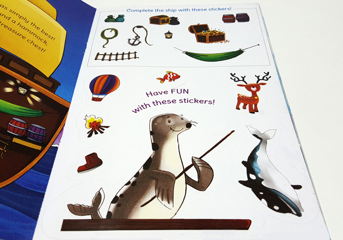 Activities and stickers in perosnalised book