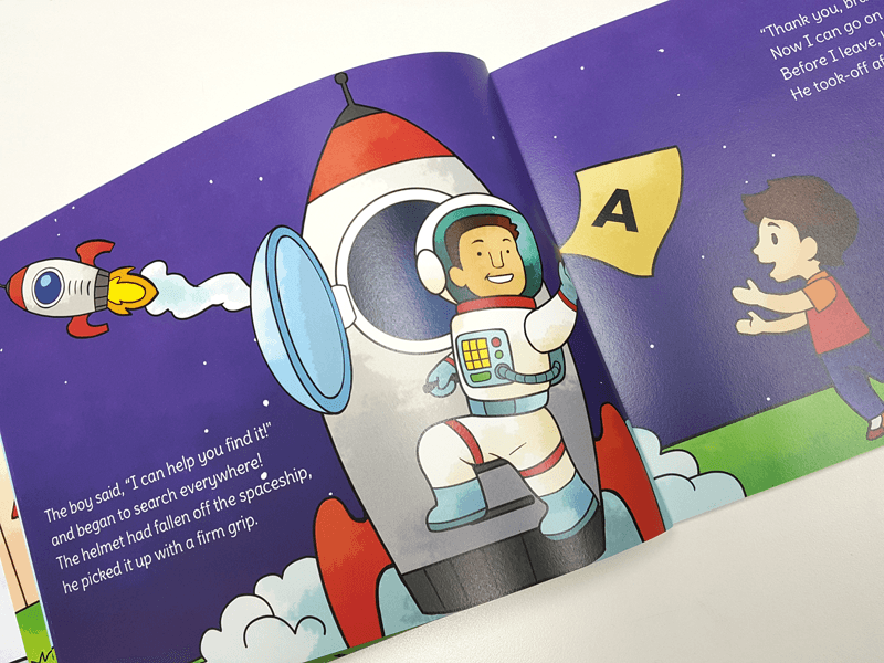 unique personalised book around letters of a childs name