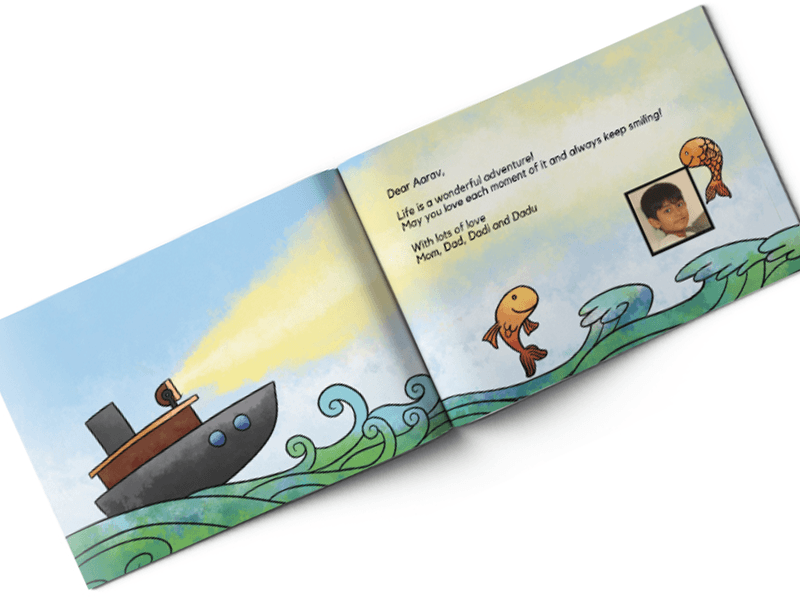 unique personalised book around letters of a childs name